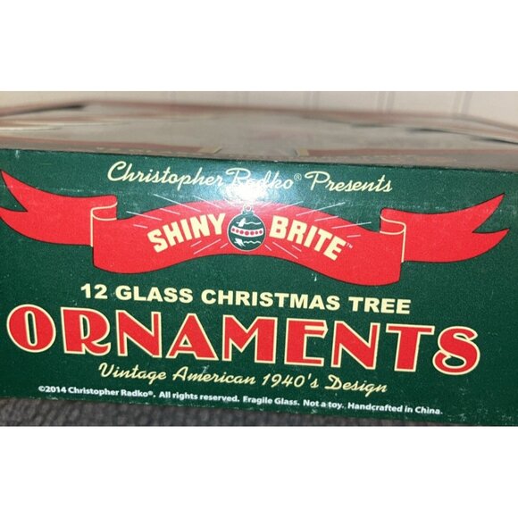 Christopher Radko Shiny Brite 12 Glass Christmas Tree Ornaments 2014 - Picture 3 of 12
